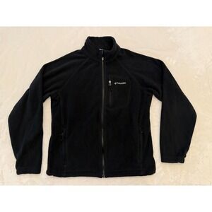 Columbia Interchange Fleece Jacket Mens Medium Black Full Zip Mock Neck